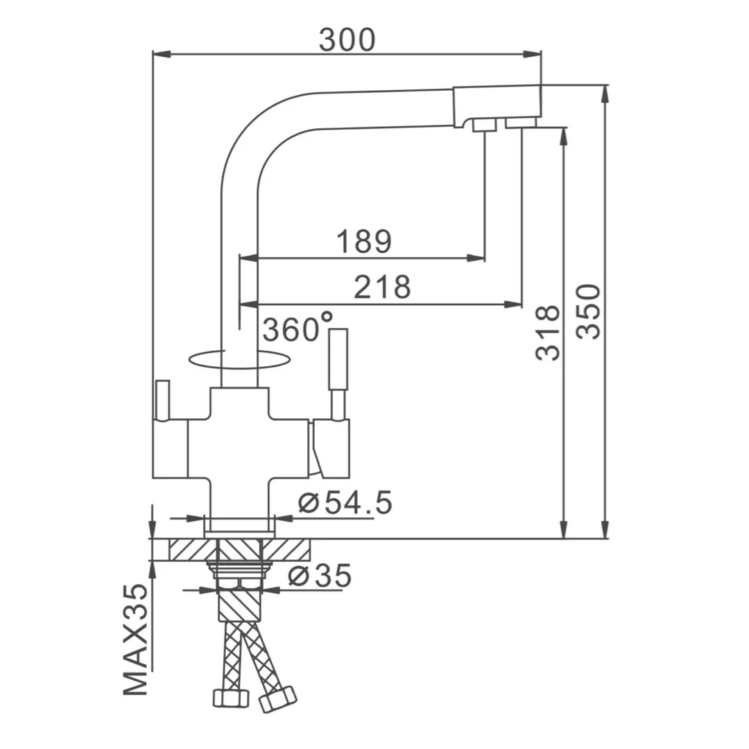 Змішувач для кухні із краном для фільтрованої води FRAP бежевий латунь F4352-23