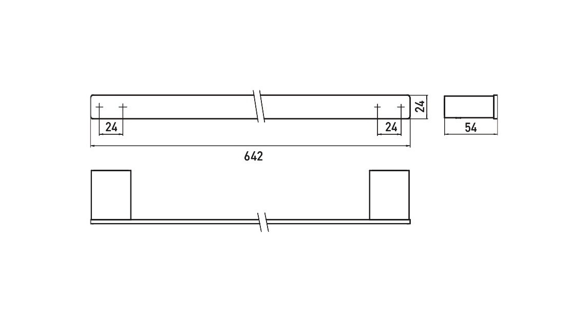 Держатель для полотенец EMCO Loft 0560 133 60 642мм прямоугольный металлический черный