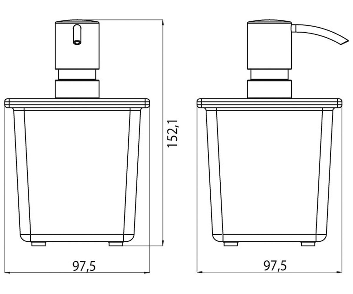 Дозатор для жидкого мыла EMCO Liaison 1721 001 30 настольный на 365мл прямоугольный стеклянный хром