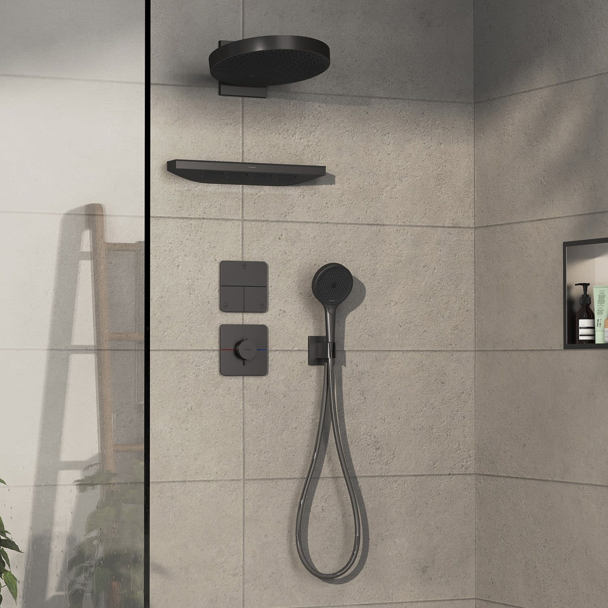 Переключатель потока HANSGROHE ShowerSelect Comfort Q скрытого монтажа латунный графит 15587340