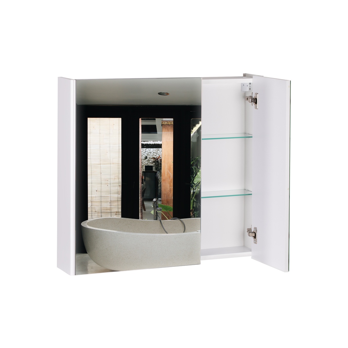 Тумбочка із дзеркалом для ванної Q-TAP Scorpio 70x60x14.5см білий QT1477ZP751W