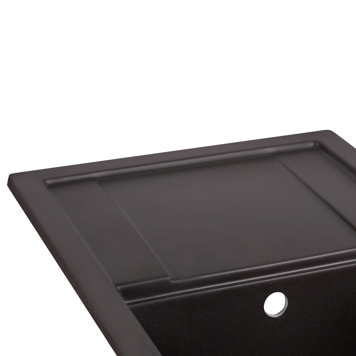 Кухонна мийка керамогранітна прямокутна Q-TAP CS 495мм x 725мм коричневий із сифоном QT7449COF551