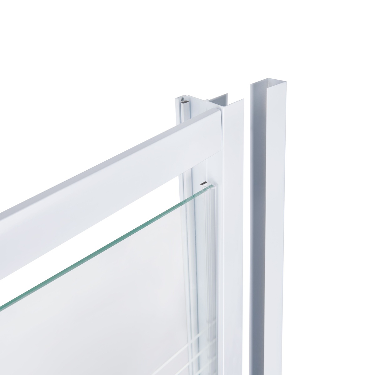 Двері скляні для душової ніші універсальні розпашні двосекційні Q-TAP Pisces 185x130см матове скло 5мм профіль білий PISWHI201213CP5