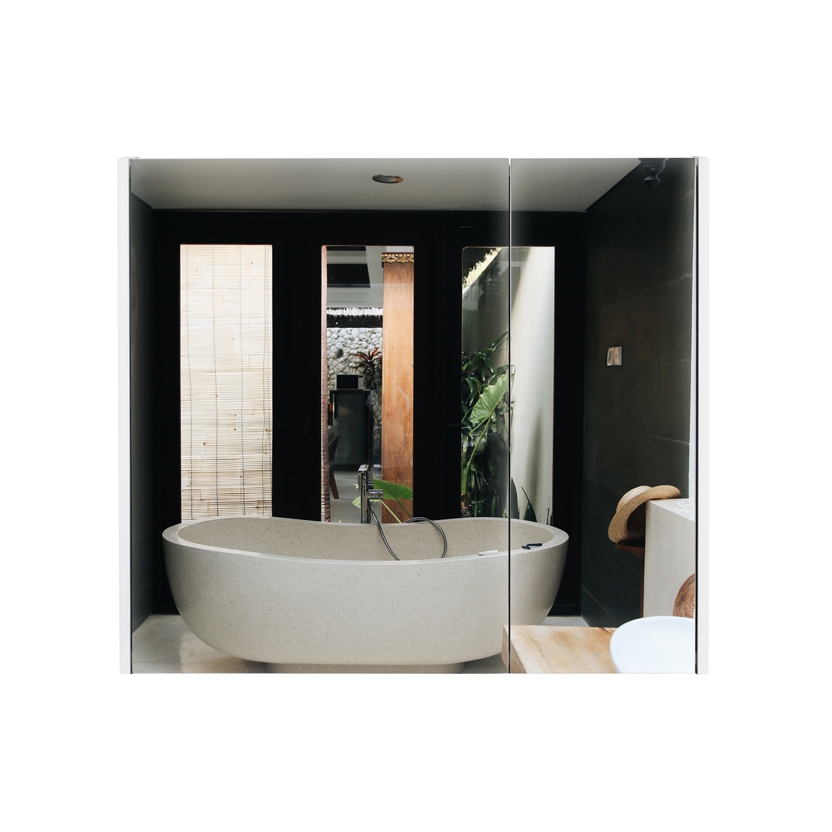 Тумбочка із дзеркалом для ванної Q-TAP Scorpio 70x60x14.5см білий QT1477ZP751W
