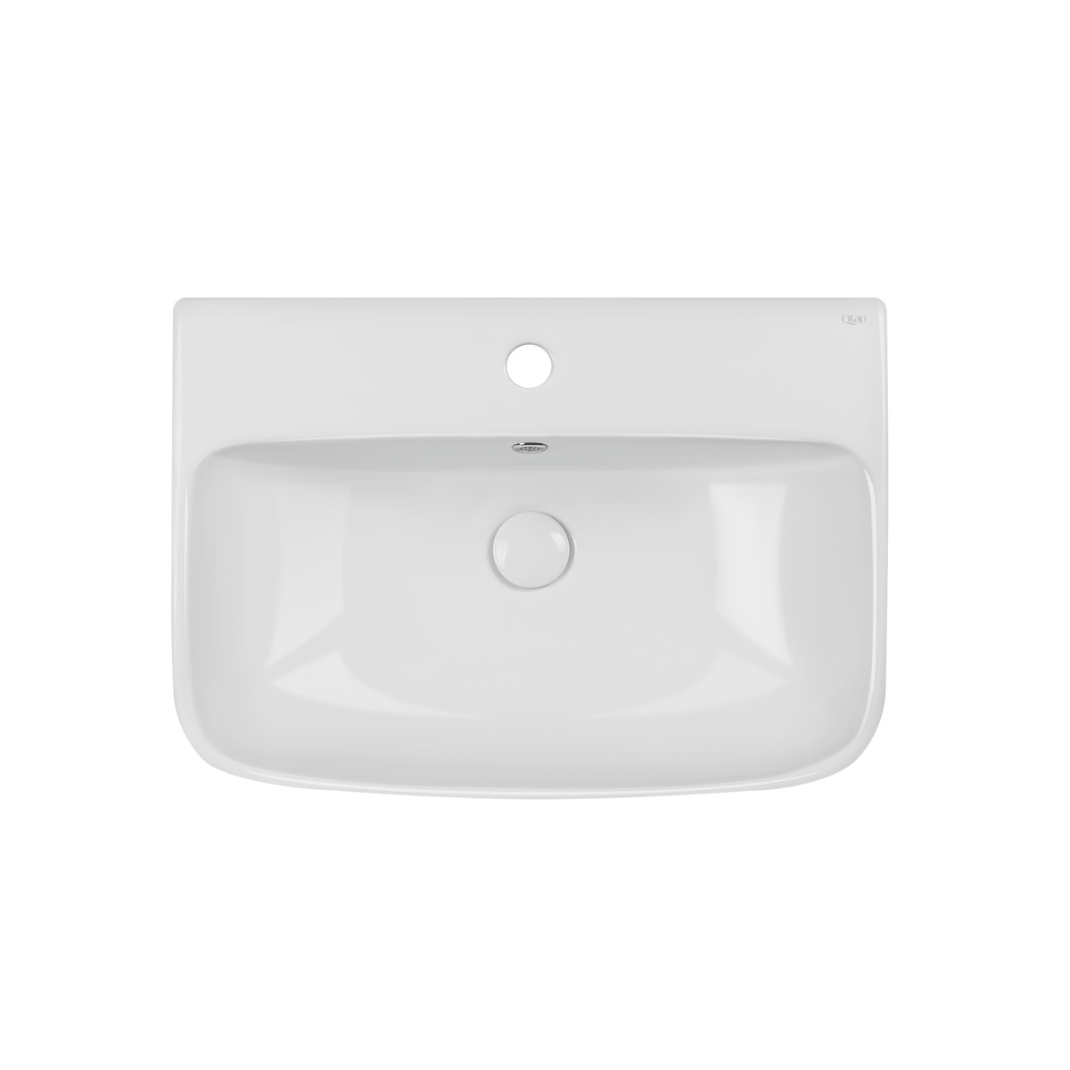 Раковина підвісна для ванної 590мм x 420мм Q-TAP Crow білий прямокутна QT0511G835W