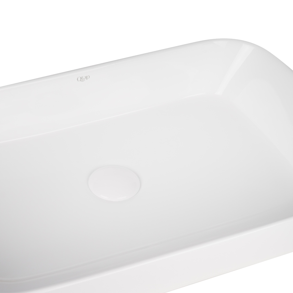 Раковина накладная на тумбу для ванной 545мм x 400мм Q-TAP Scorpio белый прямоугольная QT14112243W