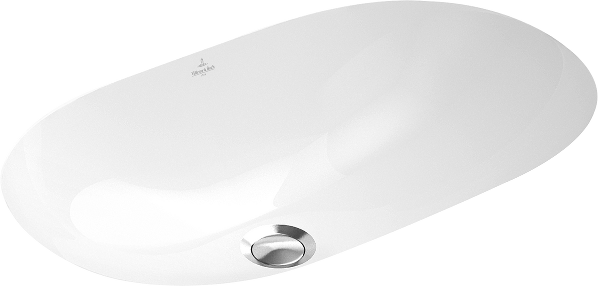 Умивальник врізний для ванної під стільницю 600мм x 350мм VILLEROY&BOCH O.NOVO білий овальна 41626001