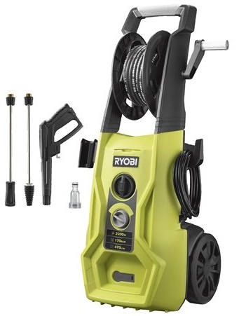 Минимойка высокого давления Ryobi RY170PWA, 2500Вт, 170Бар, 470л/час, шланг 10м, 24кг