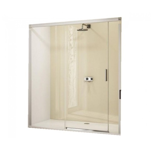 Двері скляні для душової ніші розсувна двохсекційна HUPPE DESIGN ELEGANCE 160см x 190см прозрачное скло 6мм профіль хром 8E0301092322730