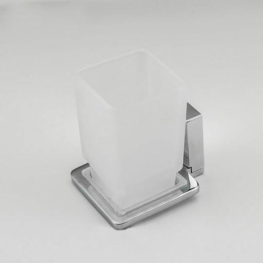 Стакан для зубних щіток FRAP F1806 прямокутний скляний хром