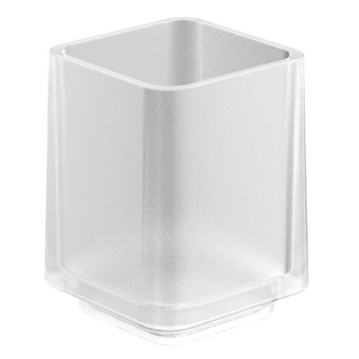 Стакан для зубних щіток настільний LANGBERGER Elegance прямокутний скляний білий 2132011A-00-01