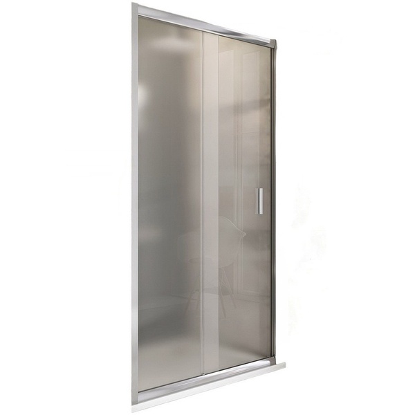 Двері скляні для душової ніші універсальні розсувні двосекційні RAVAK BLIX BLDP2-120 Grape 190x120см матове скло 6мм профіль хром 0PVG0C00ZG