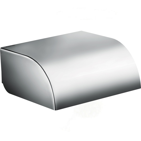 Держатель для туалетной бумаги с крышкой HANSGROHE AXOR Universal Circular 42858000 округлый металлический хром