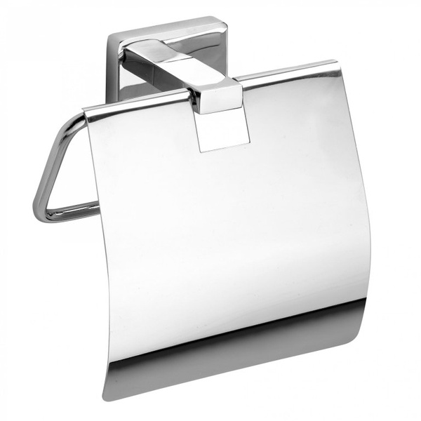 Держатель для туалетной бумаги с крышкой BEMETA Niki прямоугольный металлический хром 153112012