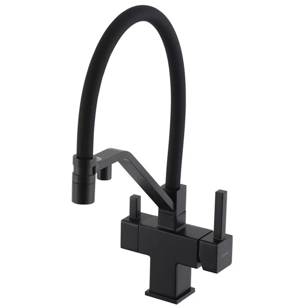 Змішувач для кухні із краном для фільтрованої води GAPPO чорний латунь G4395-66