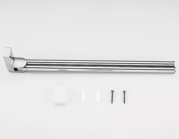 Тримач для рушників поворотний FRAP 382мм подвійний прямокутний металевий хром F1812