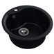 Мийка для кухні гранітна кругла PLATINUM 480 TURAS 480x480x220мм без сифону чорна PLS-A25049 4 з 5