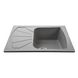 Мийка на кухню гранітна прямокутна GLOBUS LUX TANA 500мм x 610мм сірий без сифону 000022396 6 з 6