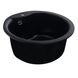 Мийка для кухні гранітна кругла PLATINUM 480 TURAS 480x480x220мм без сифону чорна PLS-A25049 3 з 5