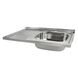 Мийка для кухні із нержавіючої сталі прямокутна накладна WEZER 800x600x160мм глянцева 0.6мм із сифоном W8060R 3 з 5