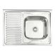 Мийка для кухні із нержавіючої сталі прямокутна накладна WEZER 800x600x160мм глянцева 0.6мм із сифоном W8060R 1 з 5