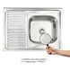 Мийка для кухні із нержавіючої сталі прямокутна накладна WEZER 800x600x160мм глянцева 0.6мм із сифоном W8060R 2 з 5