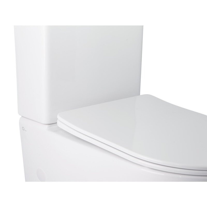 Унитаз-компакт напольный безободковый белый Q-TAP Stork сиденье микролифт выпуск в стену QT15222179W