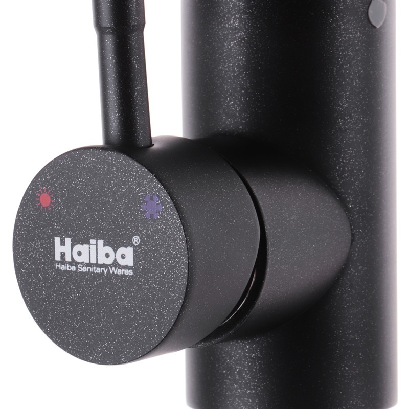 Cмеситель для кухни однорычажный HAIBA SUS 011 черный нержавеющая сталь HB0993
