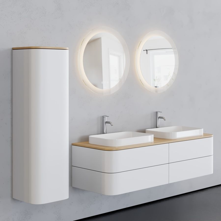 Зеркало в ванную DURAVIT Happy D.2 Plus 90x90см c подсветкой сенсорное включение антизапотевание круглое HP7486S0000