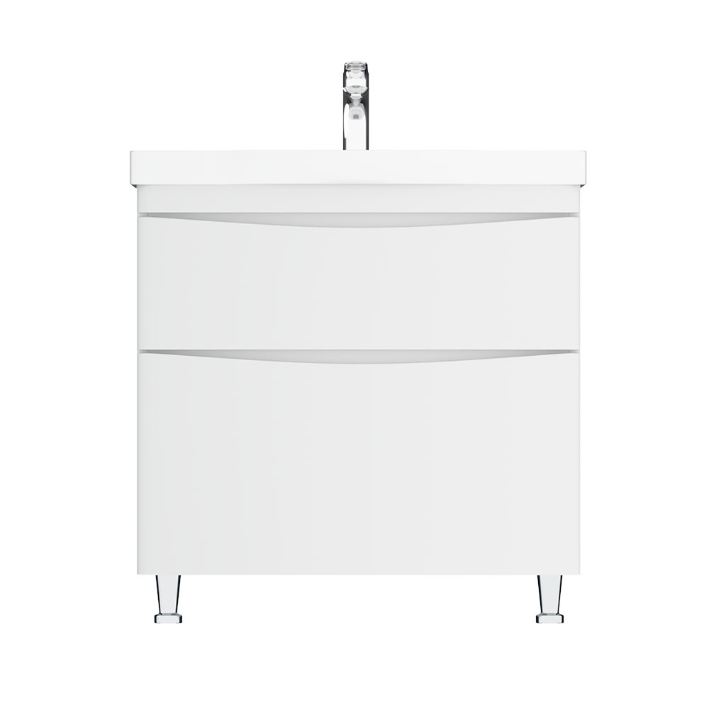 Тумбочка із умивальником для ванної AM.PM Like 80x85x49см на підлогу білий M80-FSX0802-WC0802-38