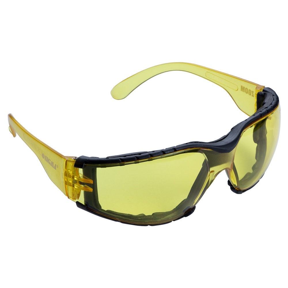 Очки защитные с обтюратором Zoom anti-scratch, anti-fog (янтарь) SIGMA (9410861)