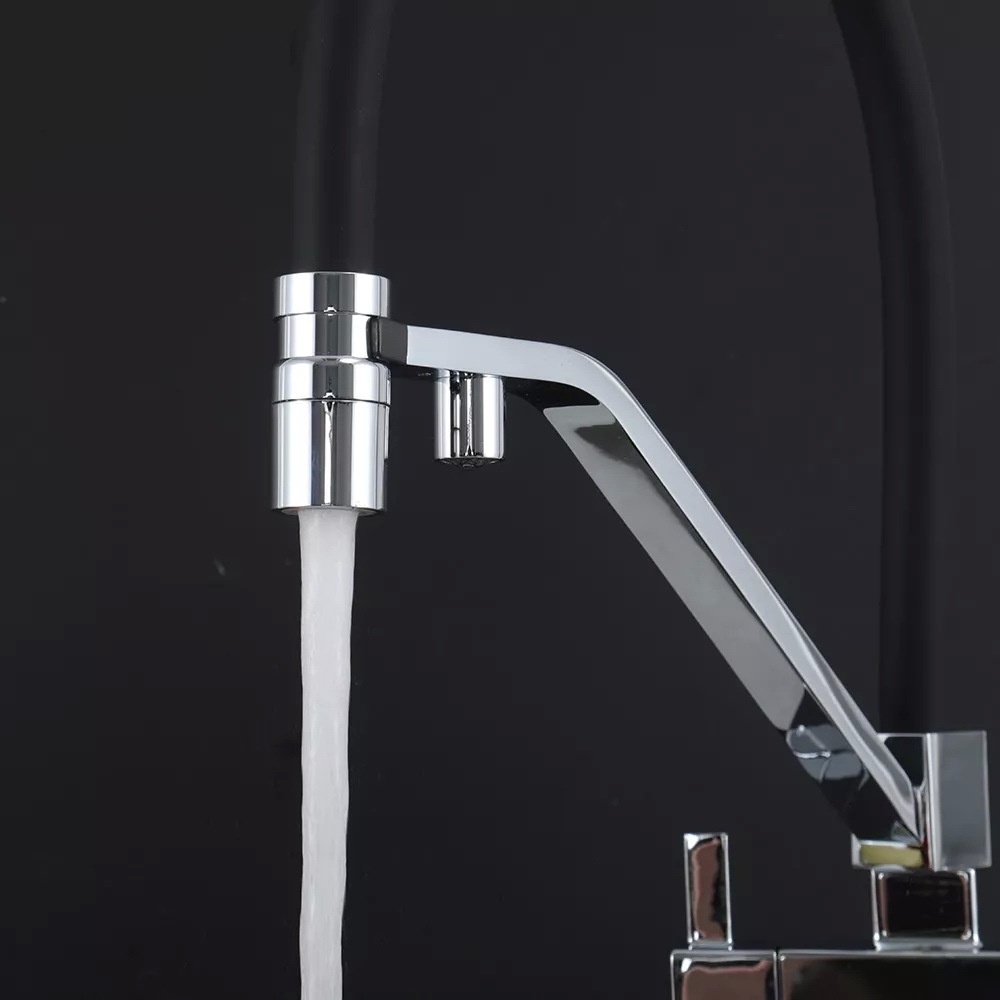 Змішувач для кухні із краном для фільтрованої води GAPPO чорний латунь G4395-60