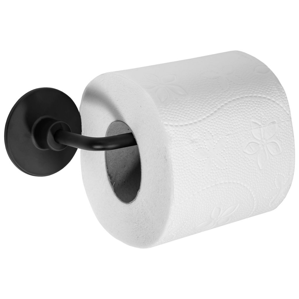 Тримач для туалетного паперу REA 322203 округлий металевий чорний REA-77014