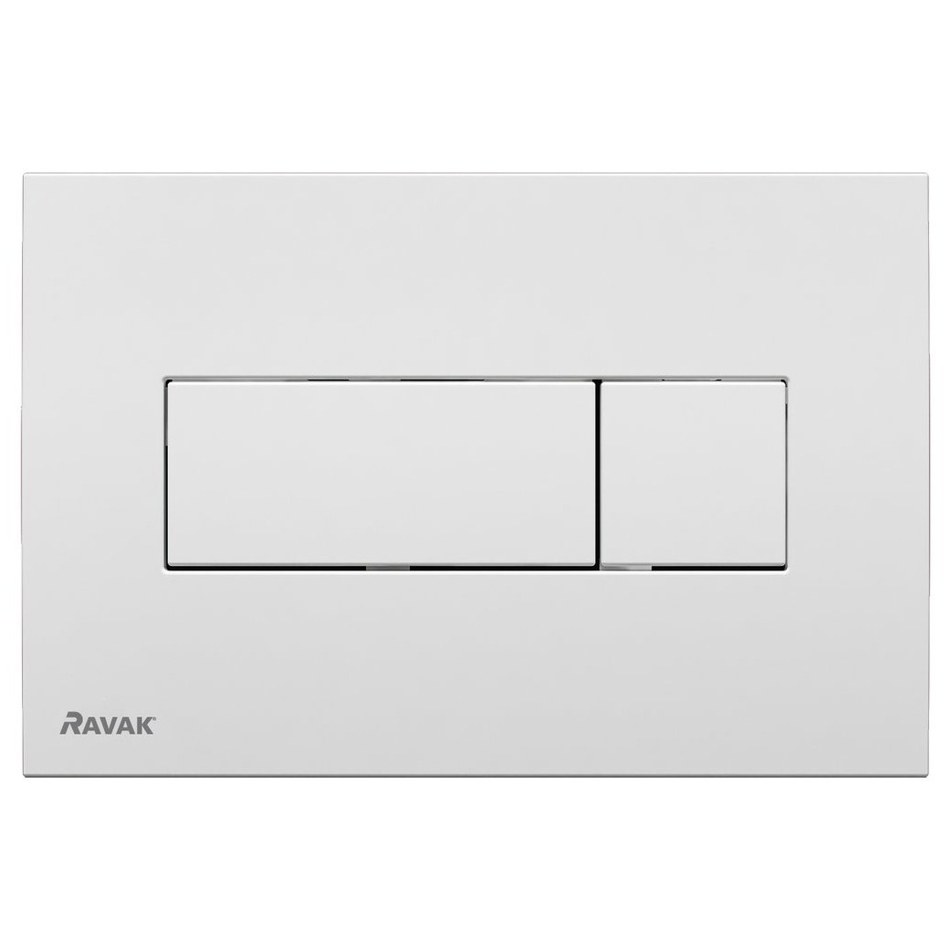 Кнопка слива для инсталляции RAVAK Uni пластиковая двойная глянцевая белая X01457