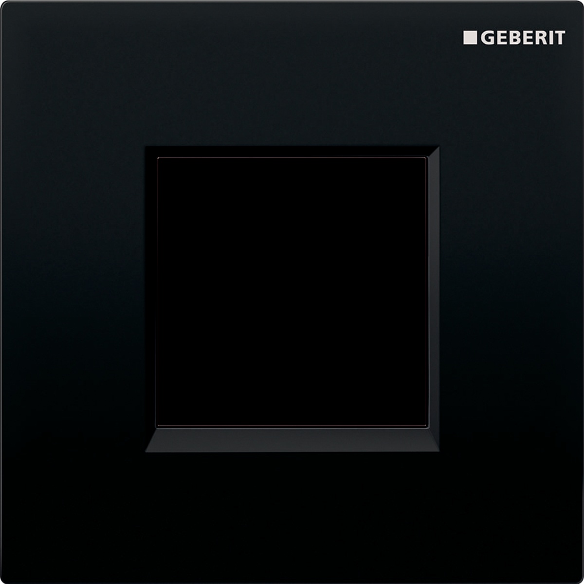 Кнопка слива для писсуара сенсорная GEBERIT Sigma30 металлическая одинарная глянцевая черная 116.027.KM.1