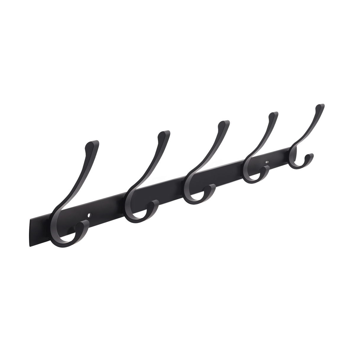 Тримач з гачками для рушників MVM 450мм п'ятірний прямокутний металевий чорний HA-03/5 BLACK