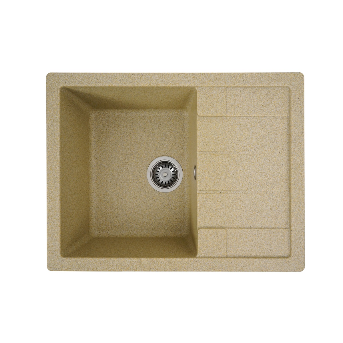 Мийка для кухні гранітна прямокутна PLATINUM 6550 INTENSO 650x500x205мм без сифону бежева PLS-A24797