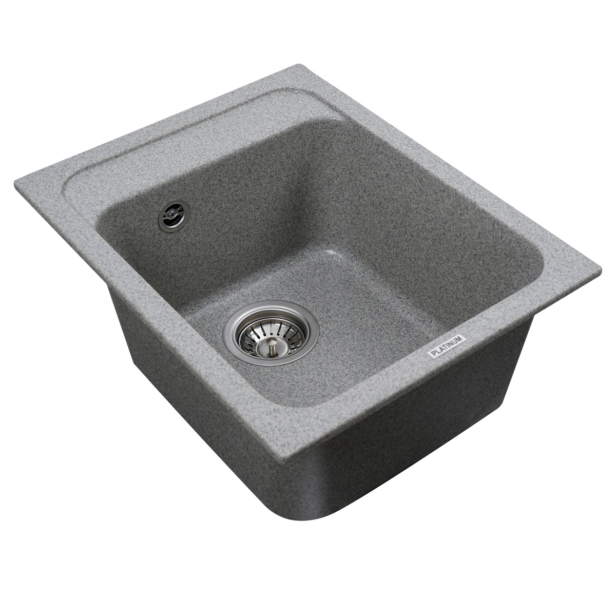 Мийка для кухні гранітна прямокутна PLATINUM 4050 KORRADO 400x500x200мм без сифону сіра PLS-A25141