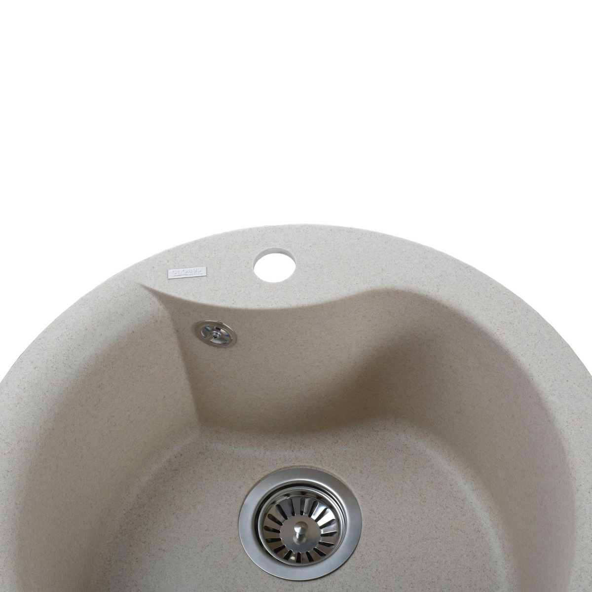Раковина на кухню керамогранитная круглая GLOBUS LUX ORTA 485мм x 485мм бежевый без сифона 000021053