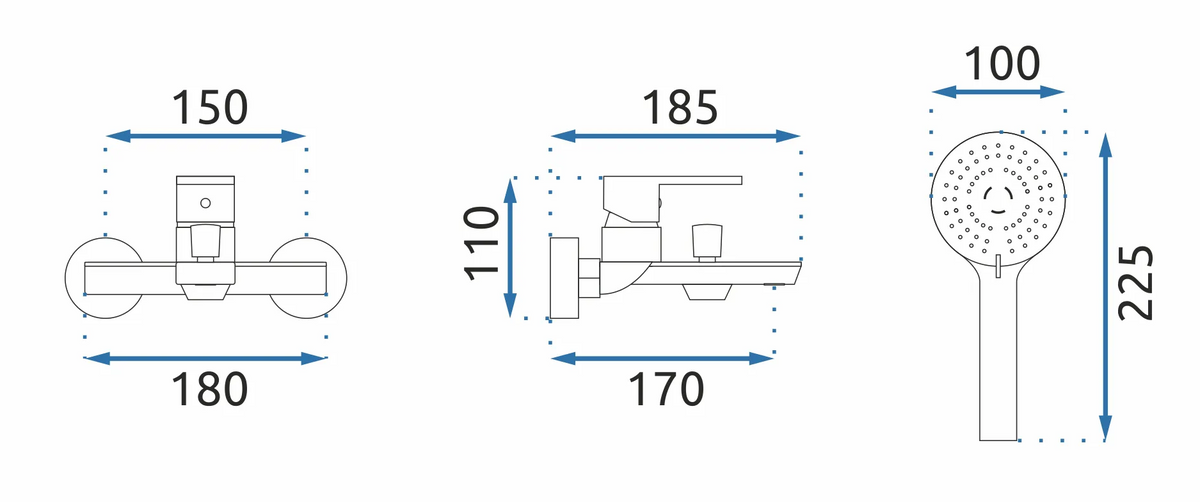 Змішувач для ванної одноважільний із коротким виливом REA FLIP хром латунь REA-B2002