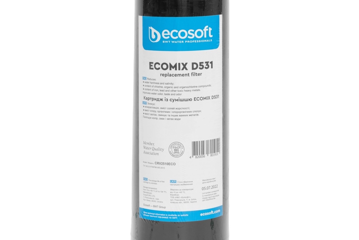 Картридж комбінований ECOSOFT Ecomix D531 SlimLine 10" 2,5"х10" (64х254мм) CRV2510ECO
