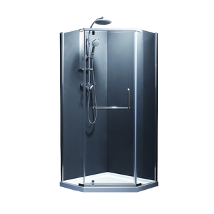 Кабина для душа DEVIT пятиугольная без поддона Comfort 90x90x190см прозрачный витраж 8мм профиль хром FEN0123