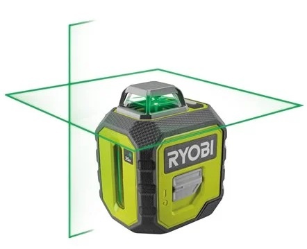 Нівелір лазерний Ryobi RB360GLL, до 25м, 360°, зелений промінь