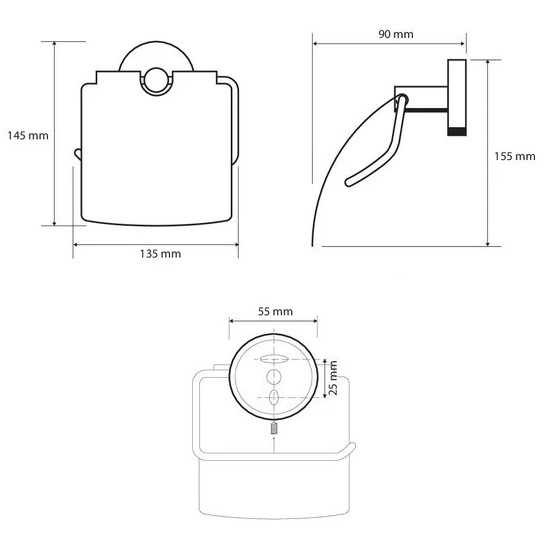 Держатель для туалетной бумаги с крышкой BEMETA Neo округлый металлический сатин 104112015