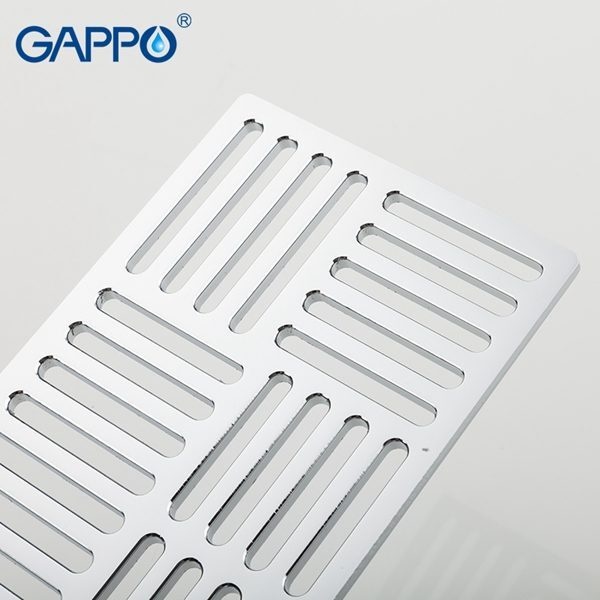 Трап для душу GAPPO 210x100мм із сухим затвором вертикальний випуск хром G82050