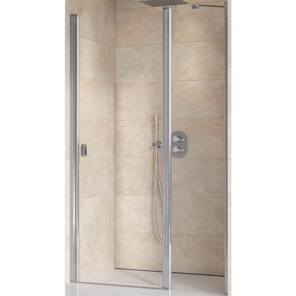 Двері скляні для душової ніші універсальні розпашні двосекційні RAVAK CHROME CSD2-110 195x110см прозоре скло 6мм профіль сатин 0QVDCU00Z1