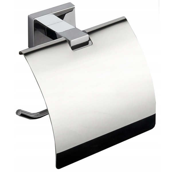 Тримач для туалетного паперу із кришкою REA OSTE 05 CHROM REA-80044 прямокутний металевий хром