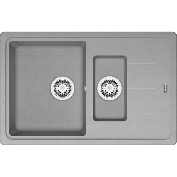 Мийка для кухні гранітна прямокутна FRANKE Basis BFG 651-78 780x500x200мм із сифоном на півтори чаші сіра 114.0565.111