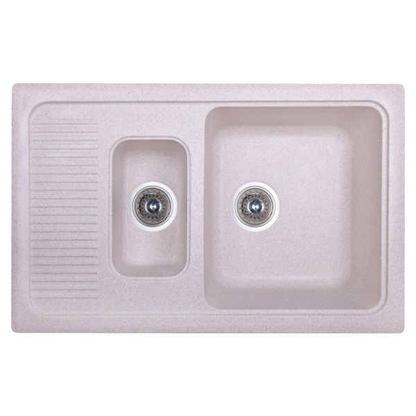 Кухонна мийка керамічна прямокутна COSH 772мм x 495мм бежевий із сифоном COSH7749K800