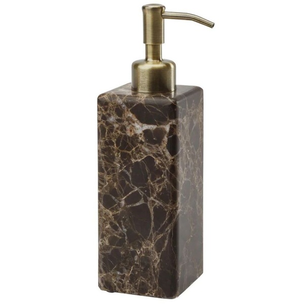 Дозатор для жидкого мыла AQUANOVA Hammam настольный на 200мл прямоугольный из камня коричневый HAMDIS-01
